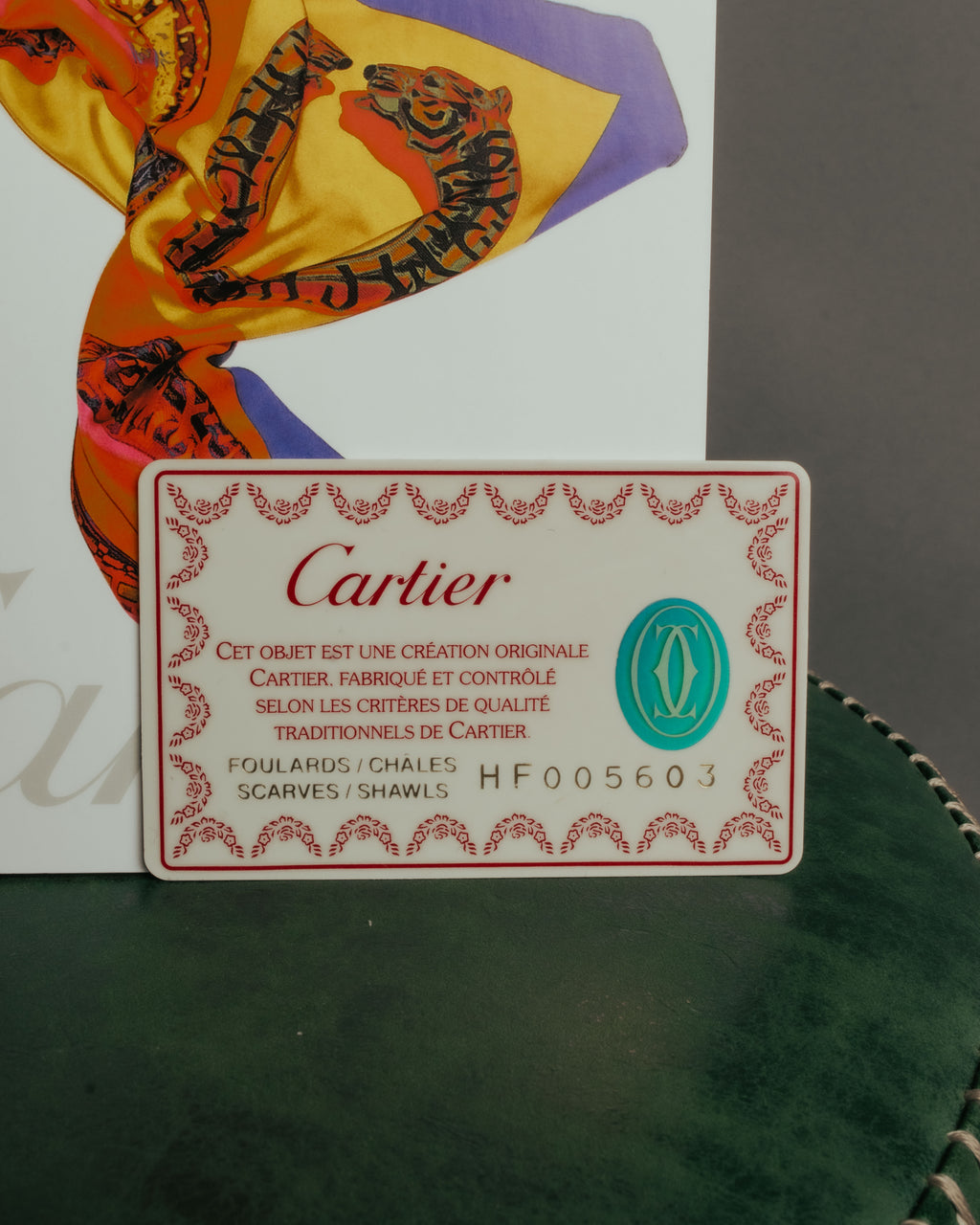 “Cartier“ 80’s-90’s Timepiece motif silk scarf