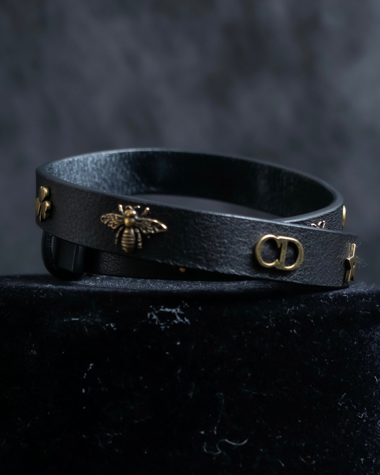 "Christian Dior" Mystical motif leather bracelet