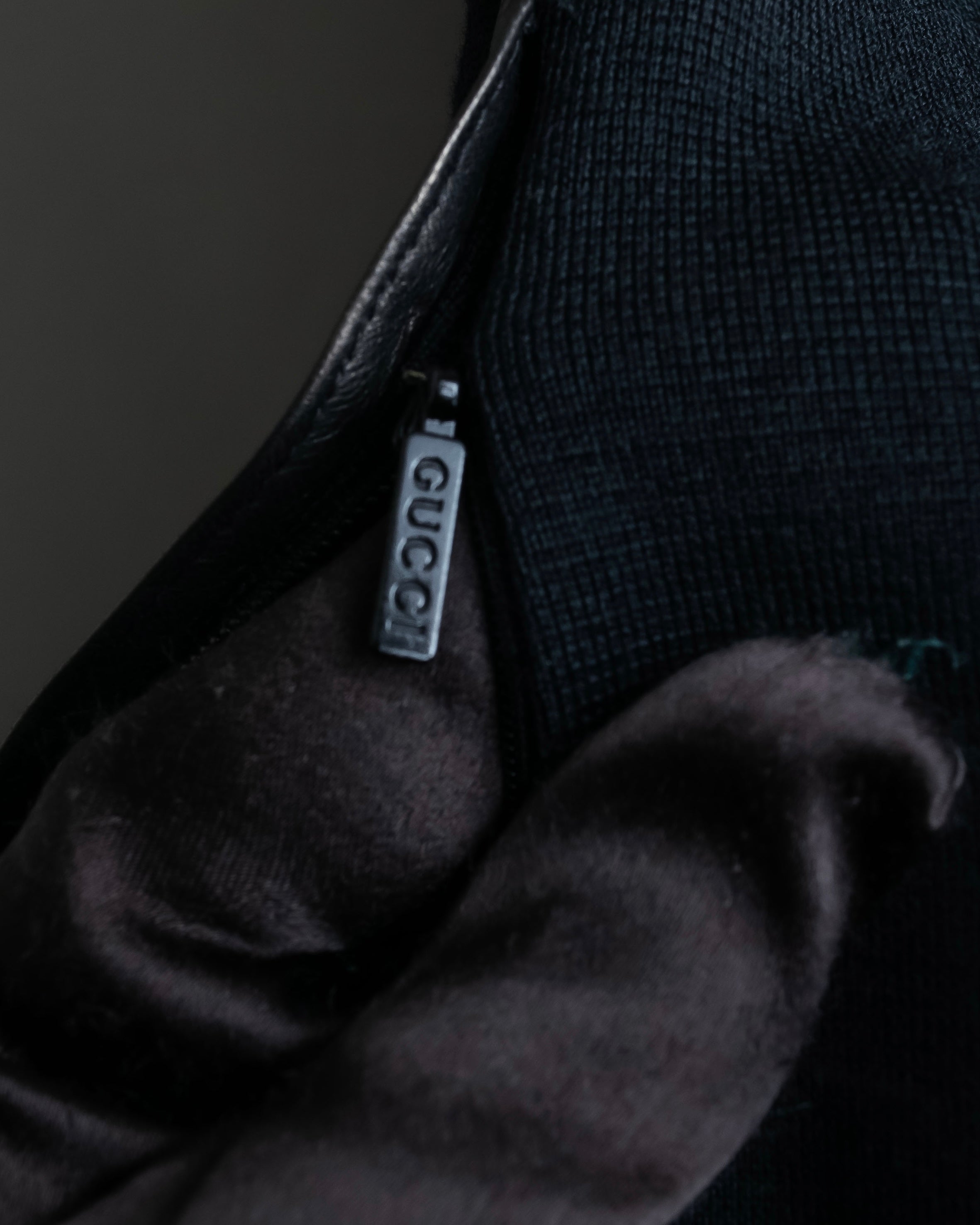 "GUCCI" Leather piping design box sleeve T-shirt