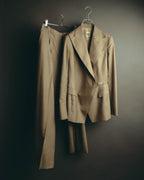 -SPECIAL- "HERMÈS" 90's-00's Wool silk tailored asymmetrical setup suit