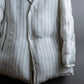 "MAISON MARGIELA" Multi-stripe pattern quilted padded oversized tailored coat