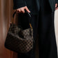 "GUCCI" Bamboo design GG canvas pattern bag