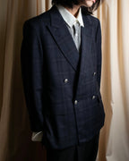 "BURBERRYS" Micro check pattern metal button blazer