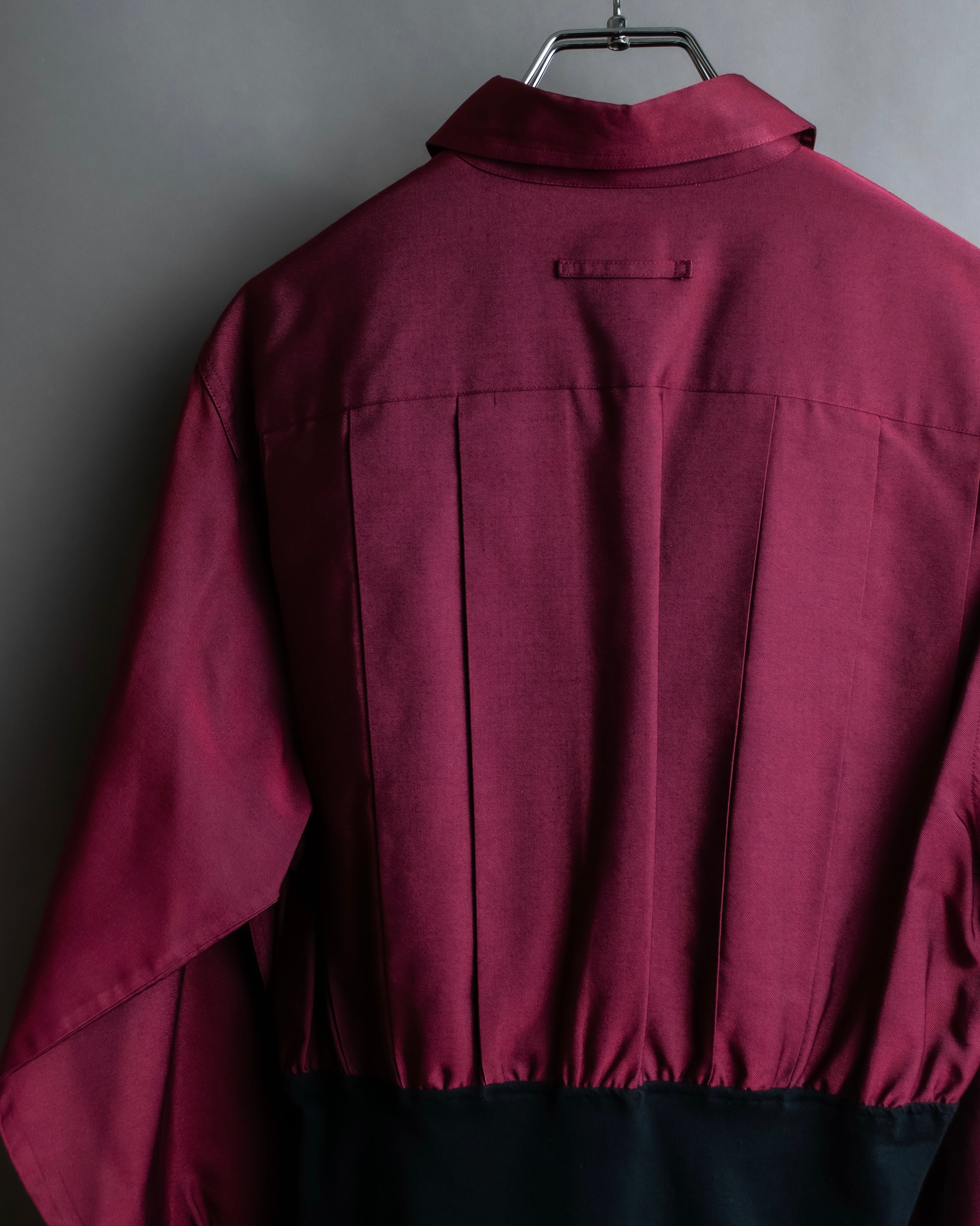 "JEAN PAUL GAULTIER FEMME"
 Waist different material switching design shirt