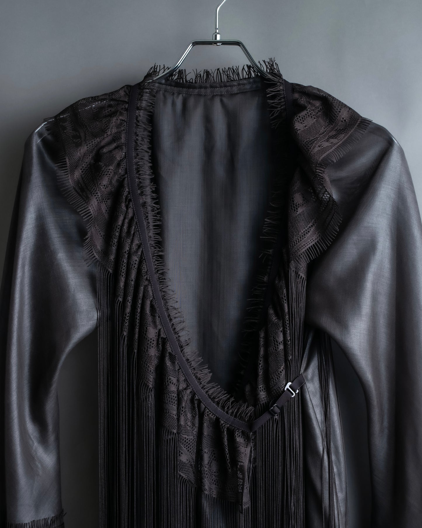 "ISSEY MIYAKE" Fringe design embroidered jacket