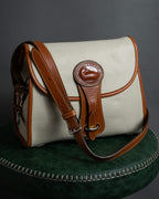 "Dooney & Bourke" Patch front design Two-tone leather shoulder bag