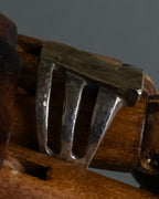 "Vintage gold combination silver ring"