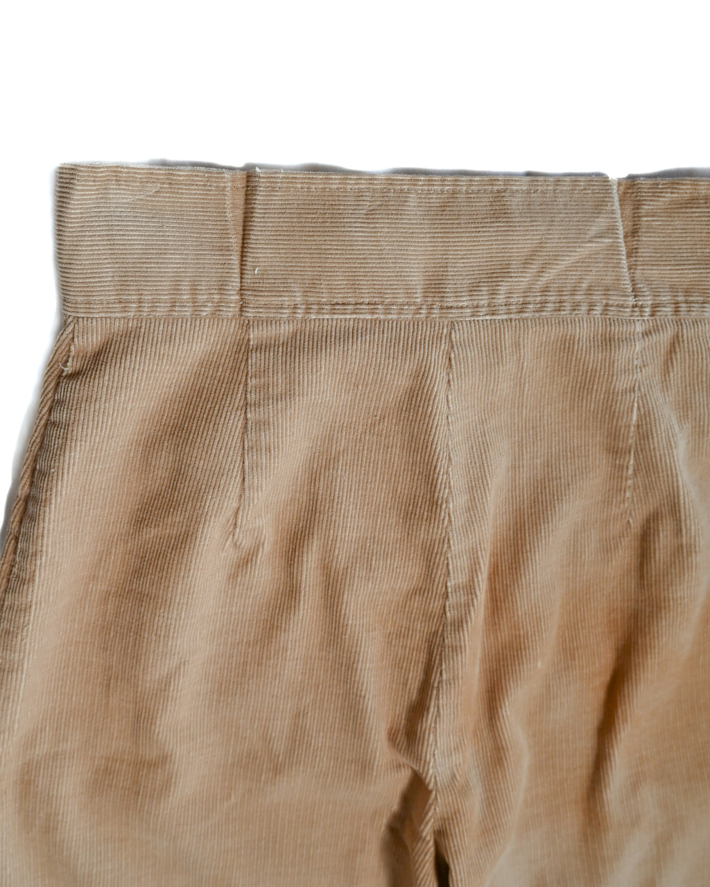 Vintage /Smooth Corduroy Wide Trousers Beige