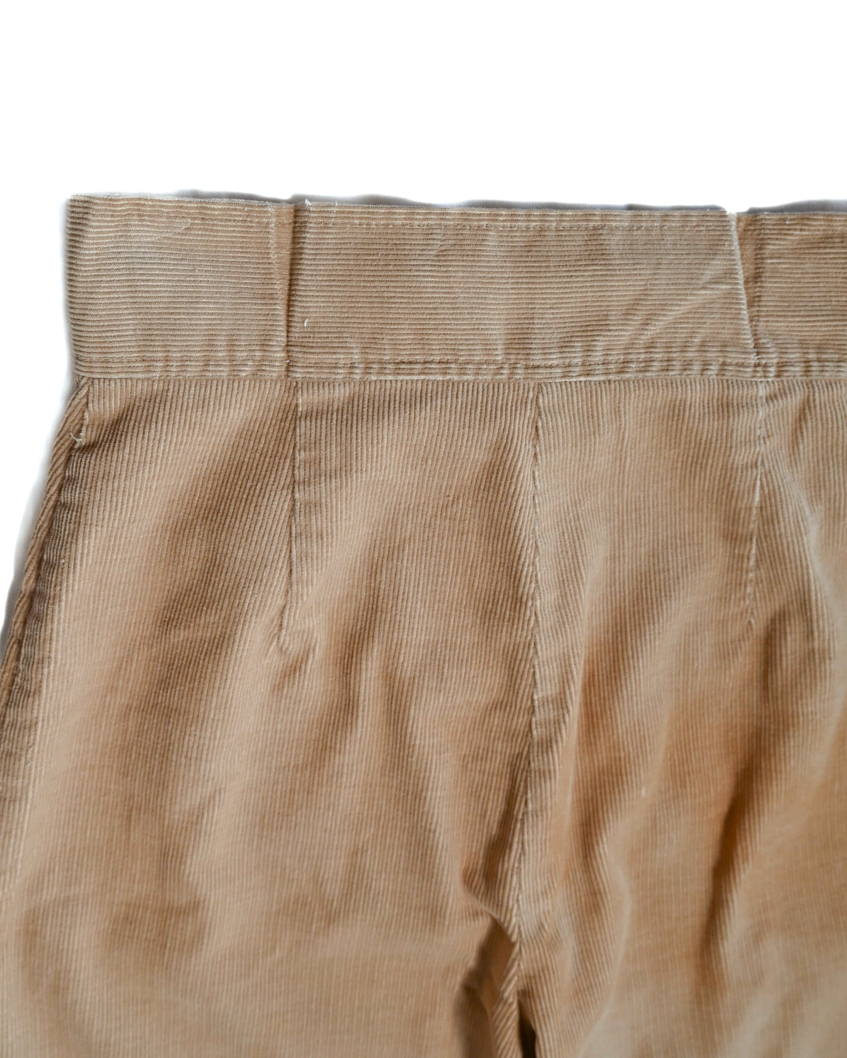 Vintage /Smooth Corduroy Wide Trousers Beige