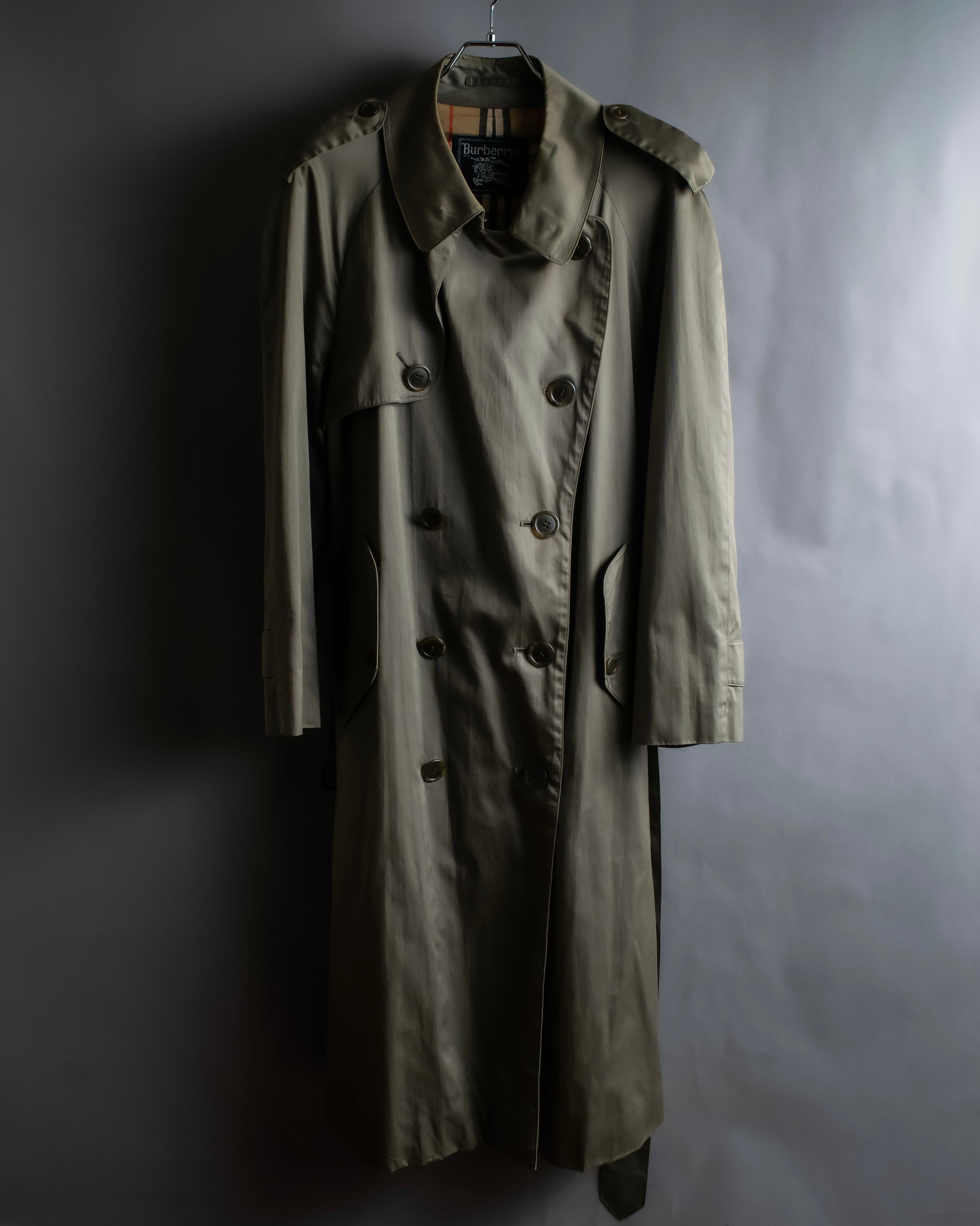 "Burberrys" Dark khaki belted trench coat