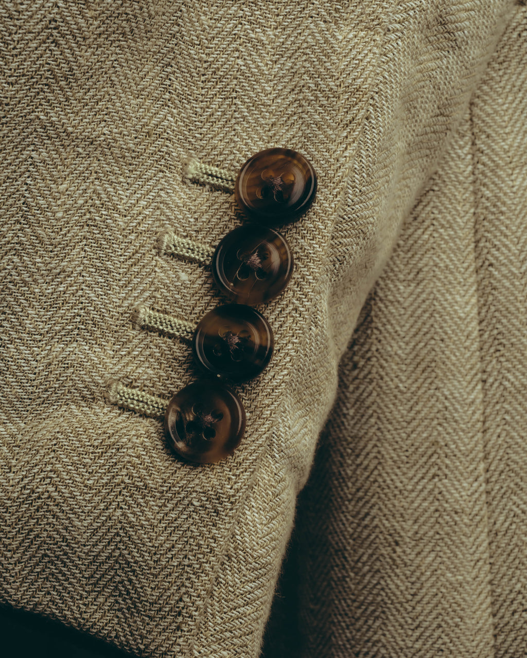 -SPECIAL- “HERMES” 80’s-90’s Herringbone linen suit set