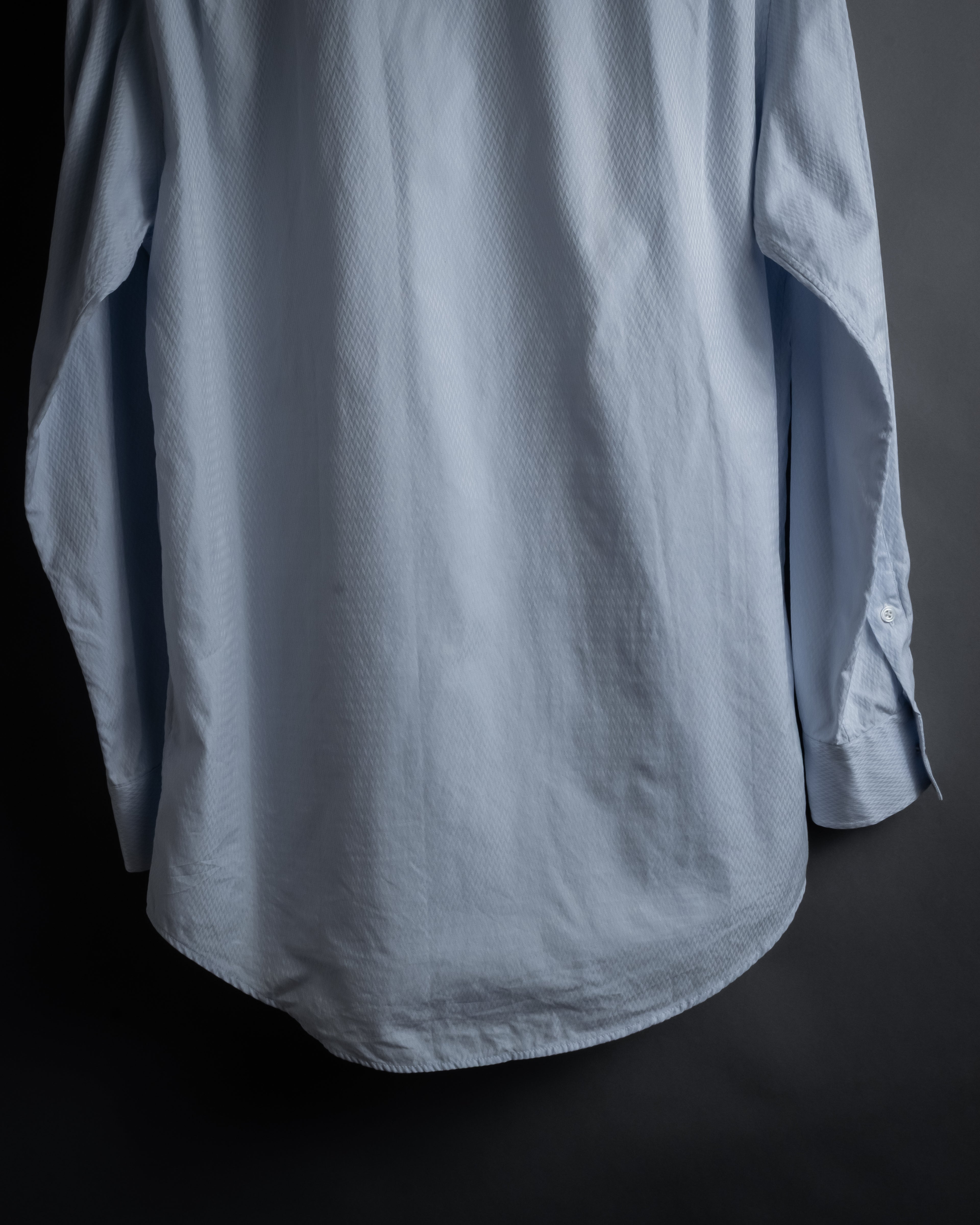 “HERMES” 80’s clou de selle-button jacquard dress shirt