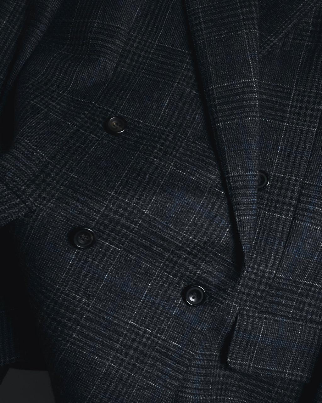 "BALENCIAGA" 90’s Cashmere blend glen check double-breasted blazer