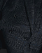 "BALENCIAGA" 90’s Cashmere blend glen check double-breasted blazer