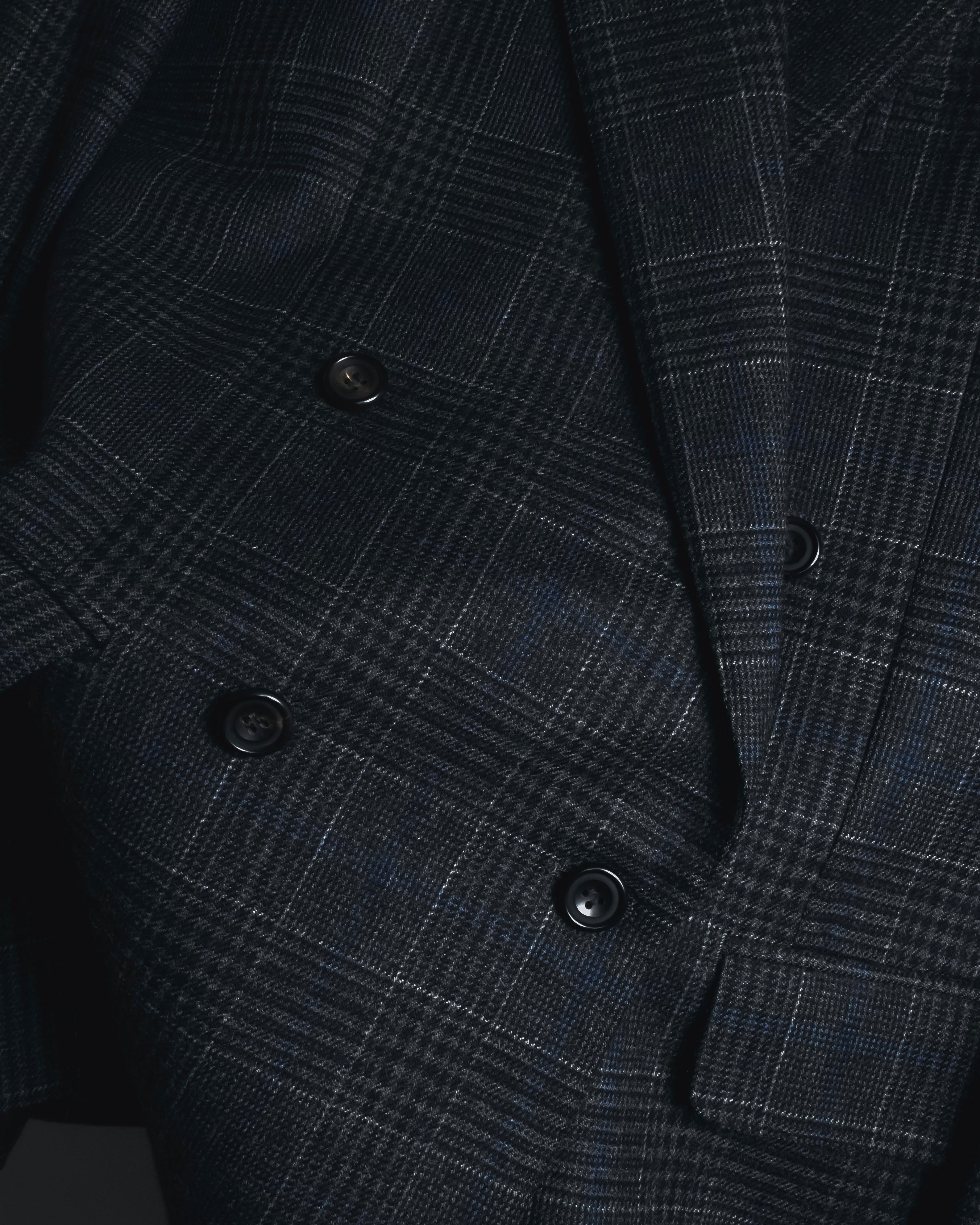 "BALENCIAGA" 90’s Cashmere blend glen check double-breasted blazer