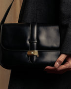 "CELINE" Classic flap design leather shoulder bag