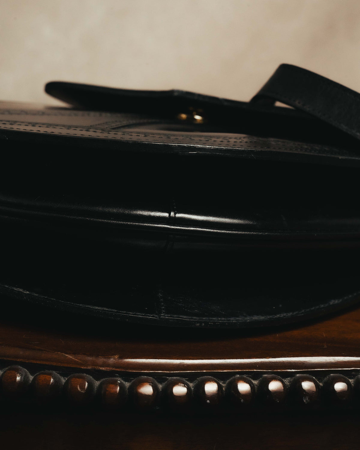 “Yves Saint Laurent” 80’s-90’s Brogue-detailed sculptural leather shoulder bag