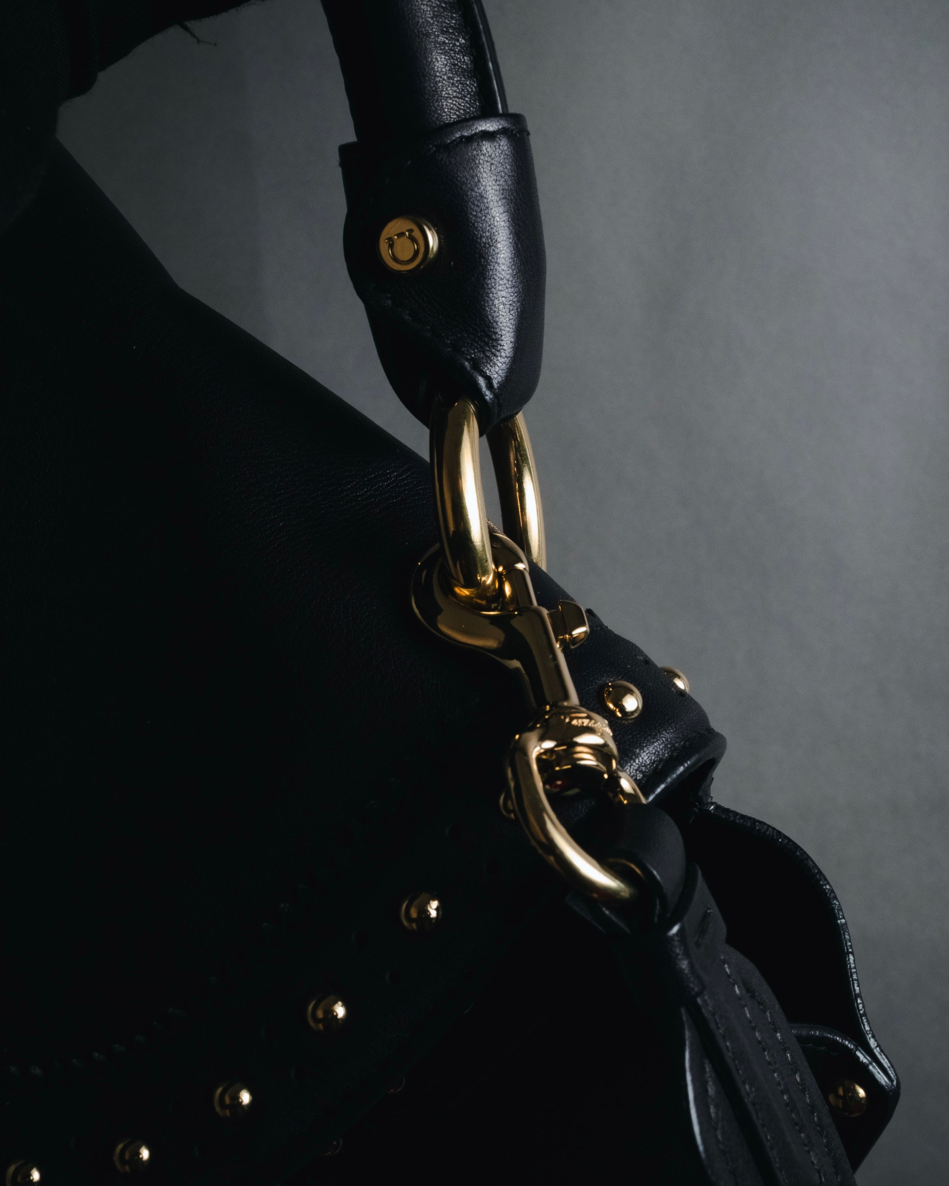 Salvatore Ferragamo Studded Gancini Top Handle Bag