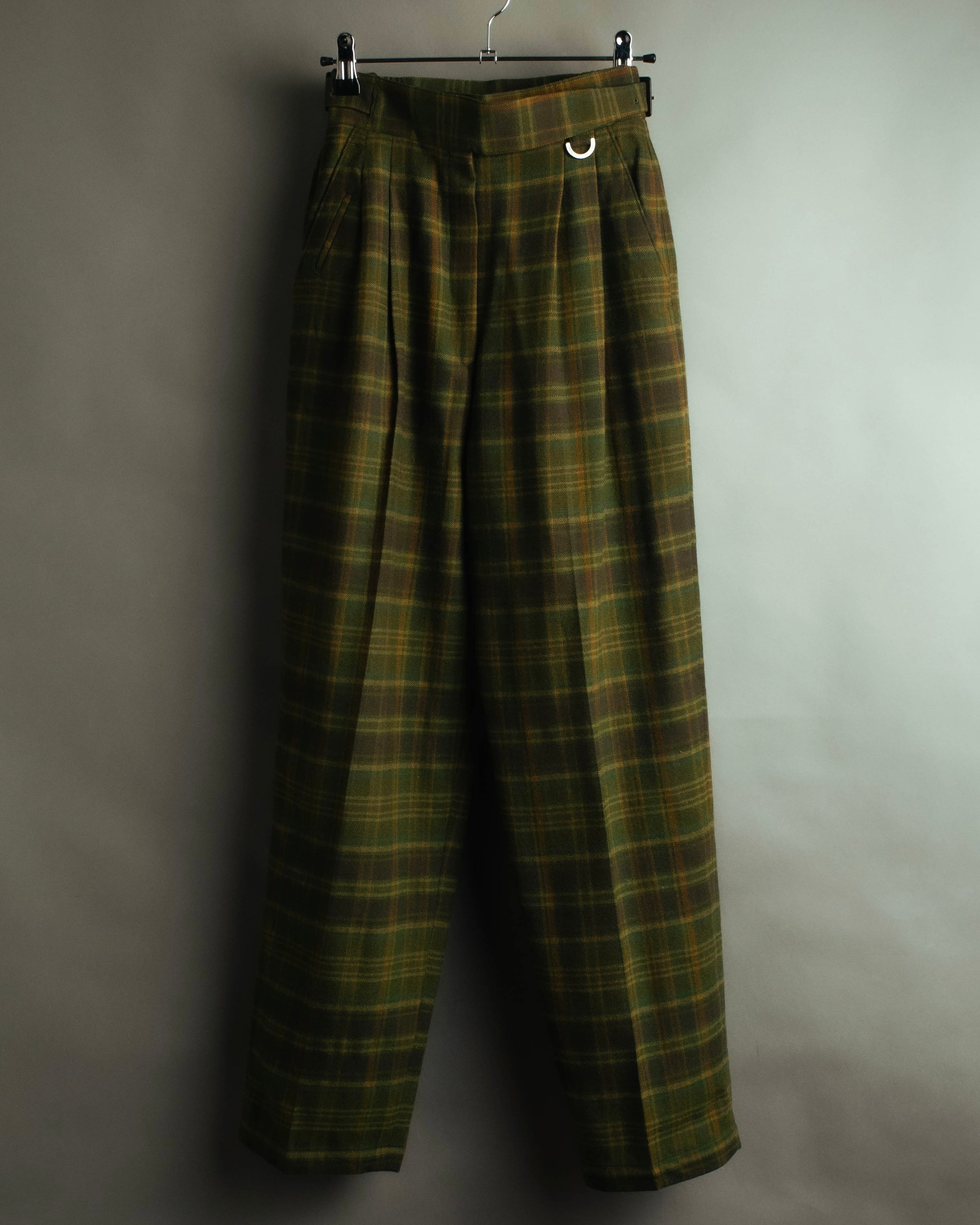 "Christian Dior" 80's-90's Wool plaid blouson and trousers set