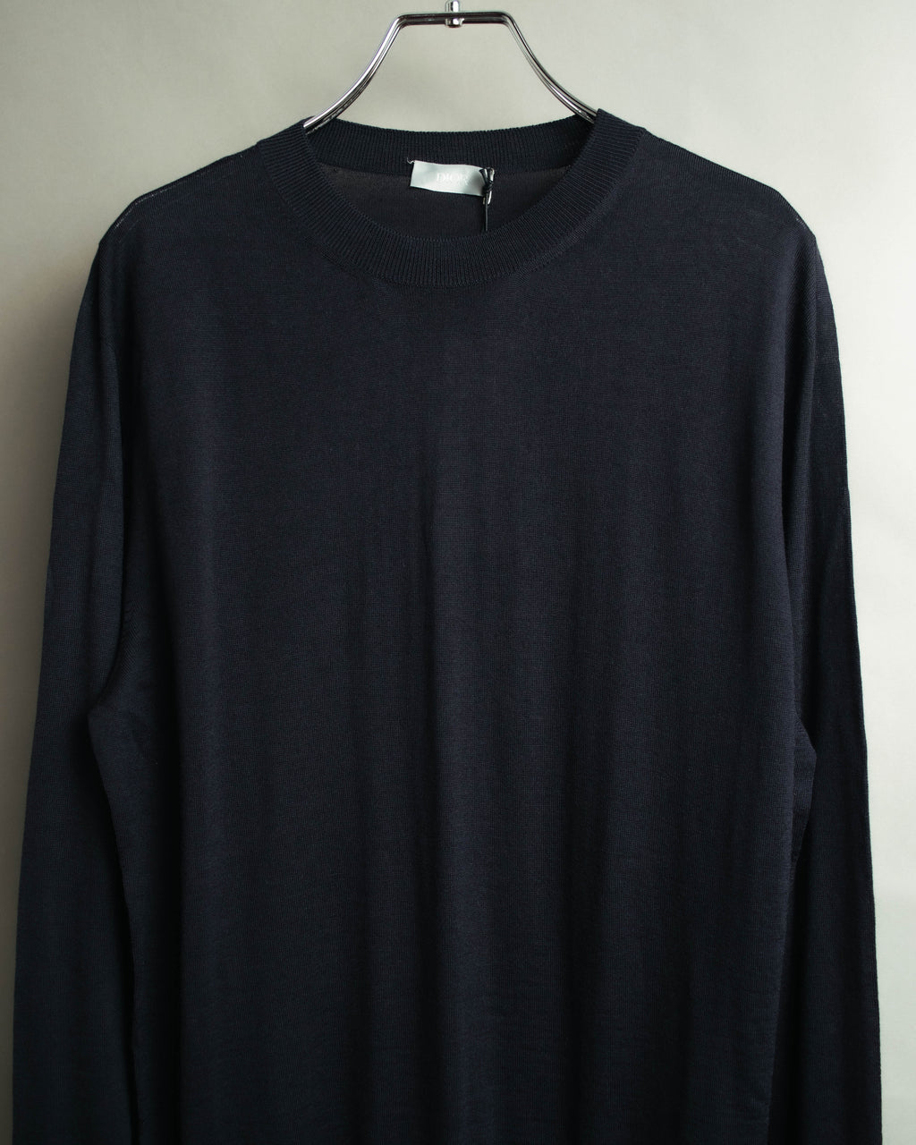 "DIOR" 2010's Minimal bee embroidered wool crewneck sweater