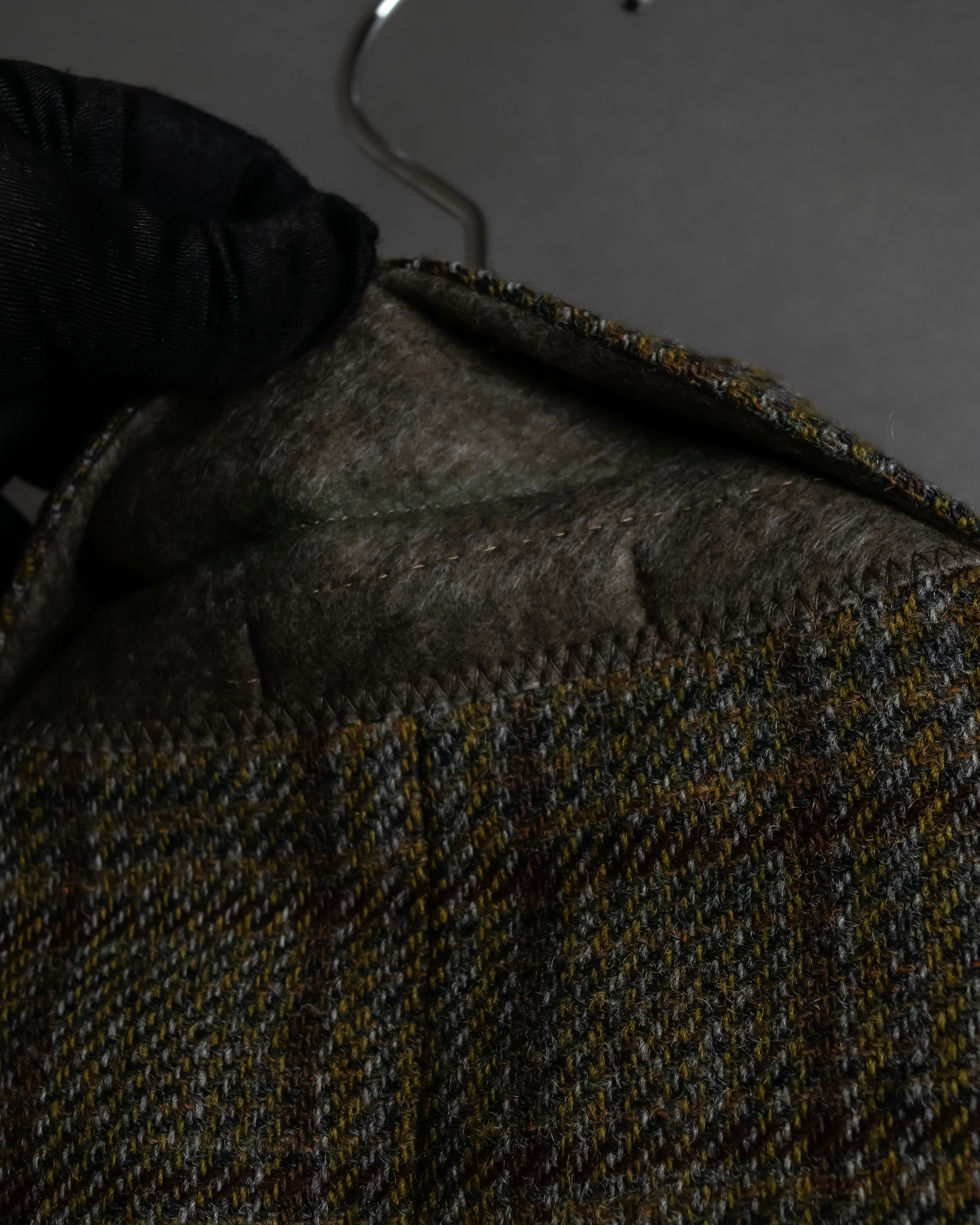 "BURBERRYS" Elbow patch design gun club check tweed jacket