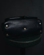 "CELINE" Leather double-pocket ring-hardware shoulder bag