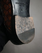 “DOLCE&GABBANA” 2008–2014 Exotic leather and intrecciato oxford shoes