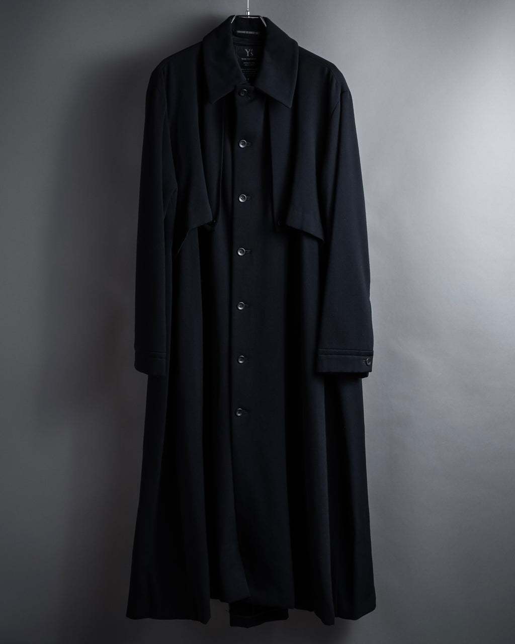 -SPECIAL- "Y's" 15AW Cape design panel oversized stand collar coat