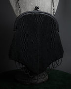 "Vintage metal mesh clasp chain shoulder bag"