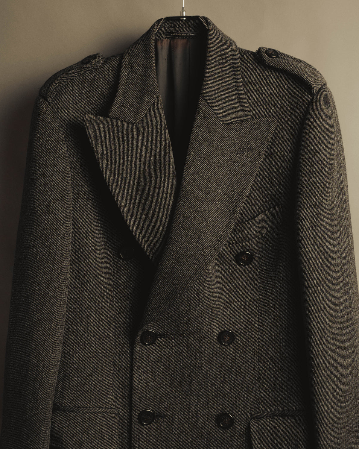 “GUCCI” Late 90’s-early 00’s military double breasted wool coat