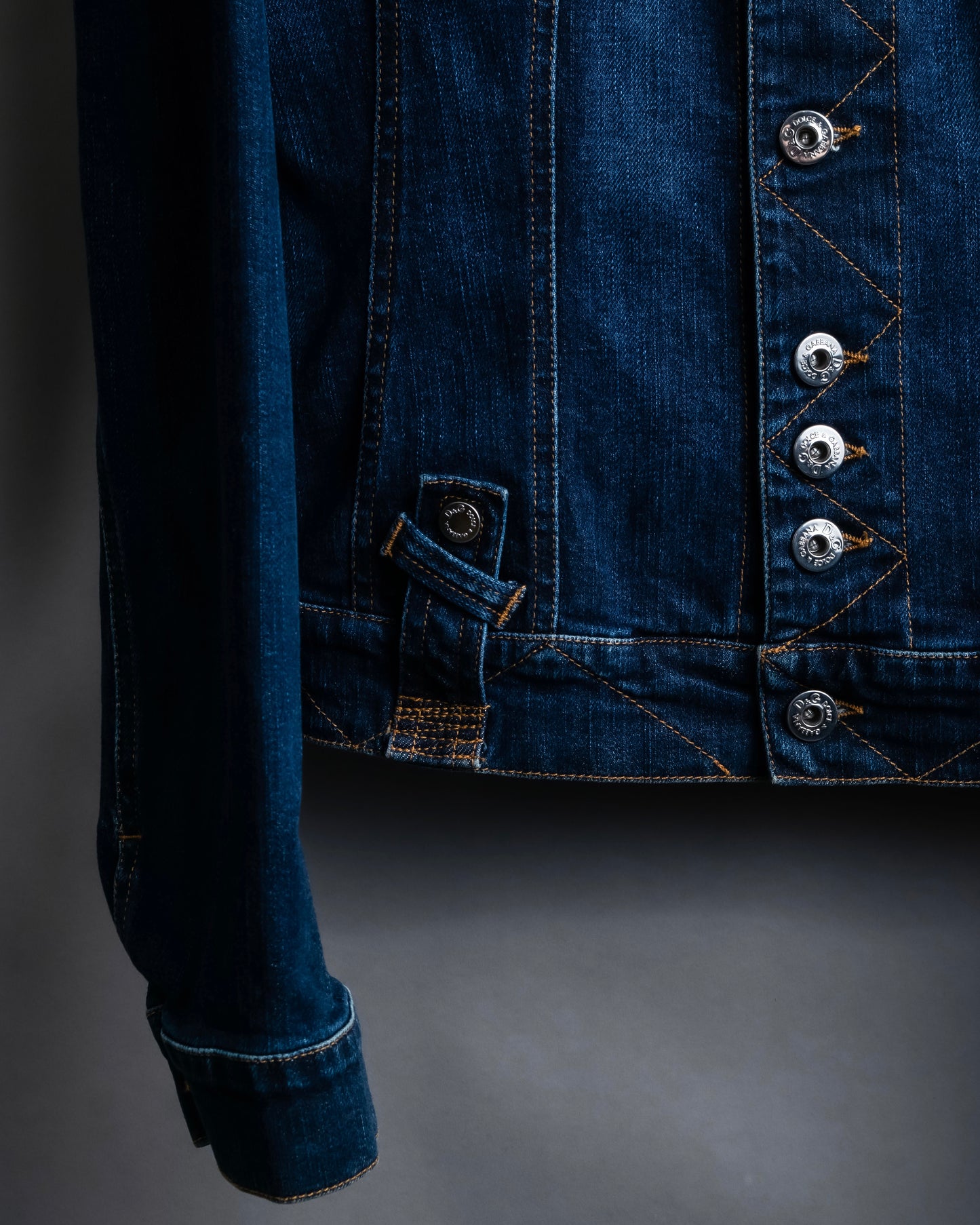 “D&G” Logo embroidery short denim jacket