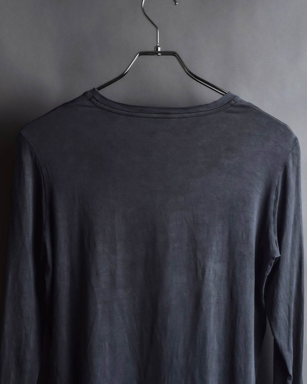 "HERMES" Margiela period Blue-grayish tone draped silk pullover