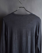 "HERMES" Margiela period Blue-grayish tone draped silk pullover