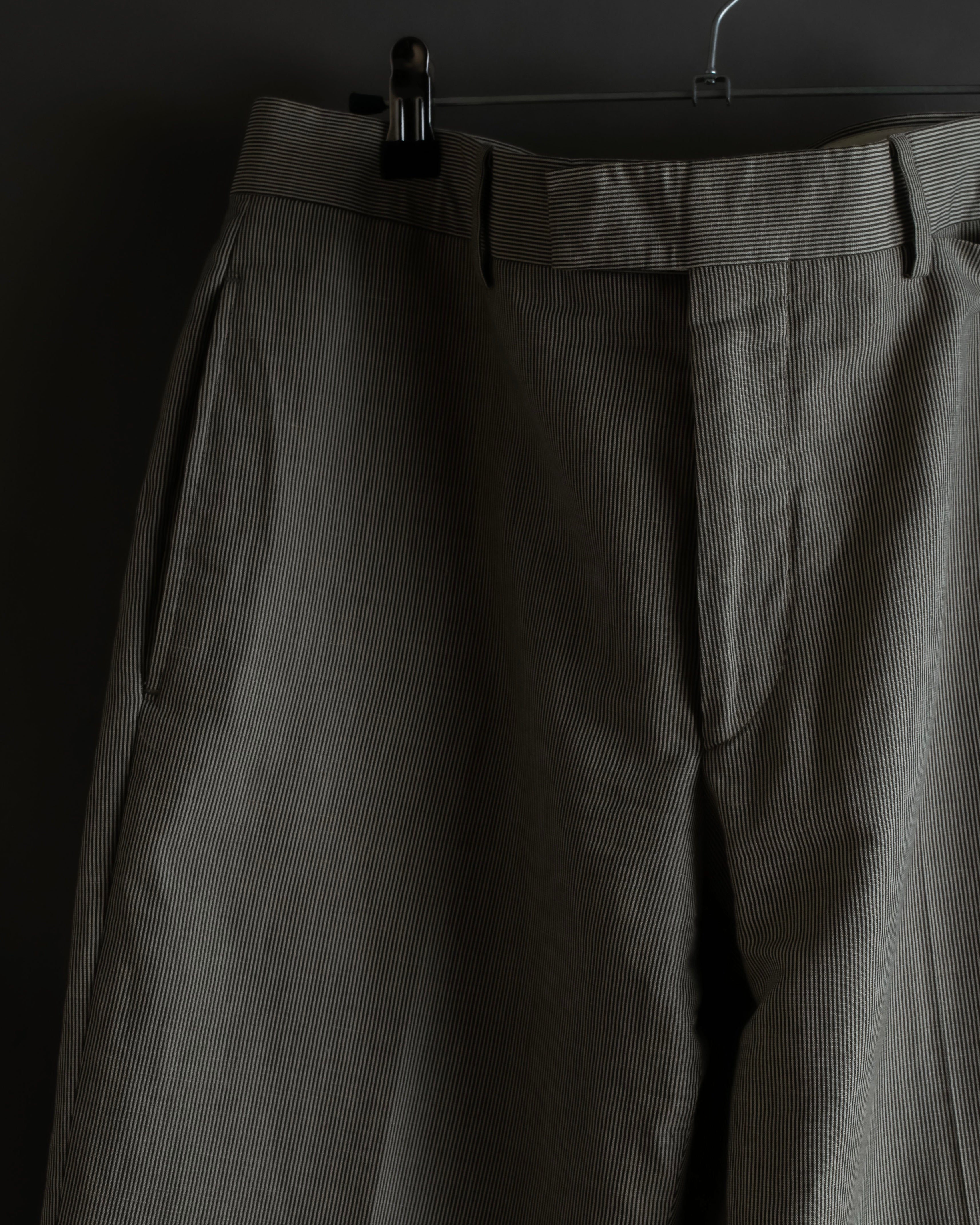 "HERMES" Cotton linen wide tapered slacks