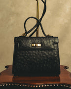 -SPECIAL- "Balenciaga" 90's-00's Ostrich leather structured top handle bag
