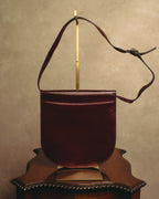 "Yves Saint Laurent" 80's-90's Burgundy embossed leather shoulder bag