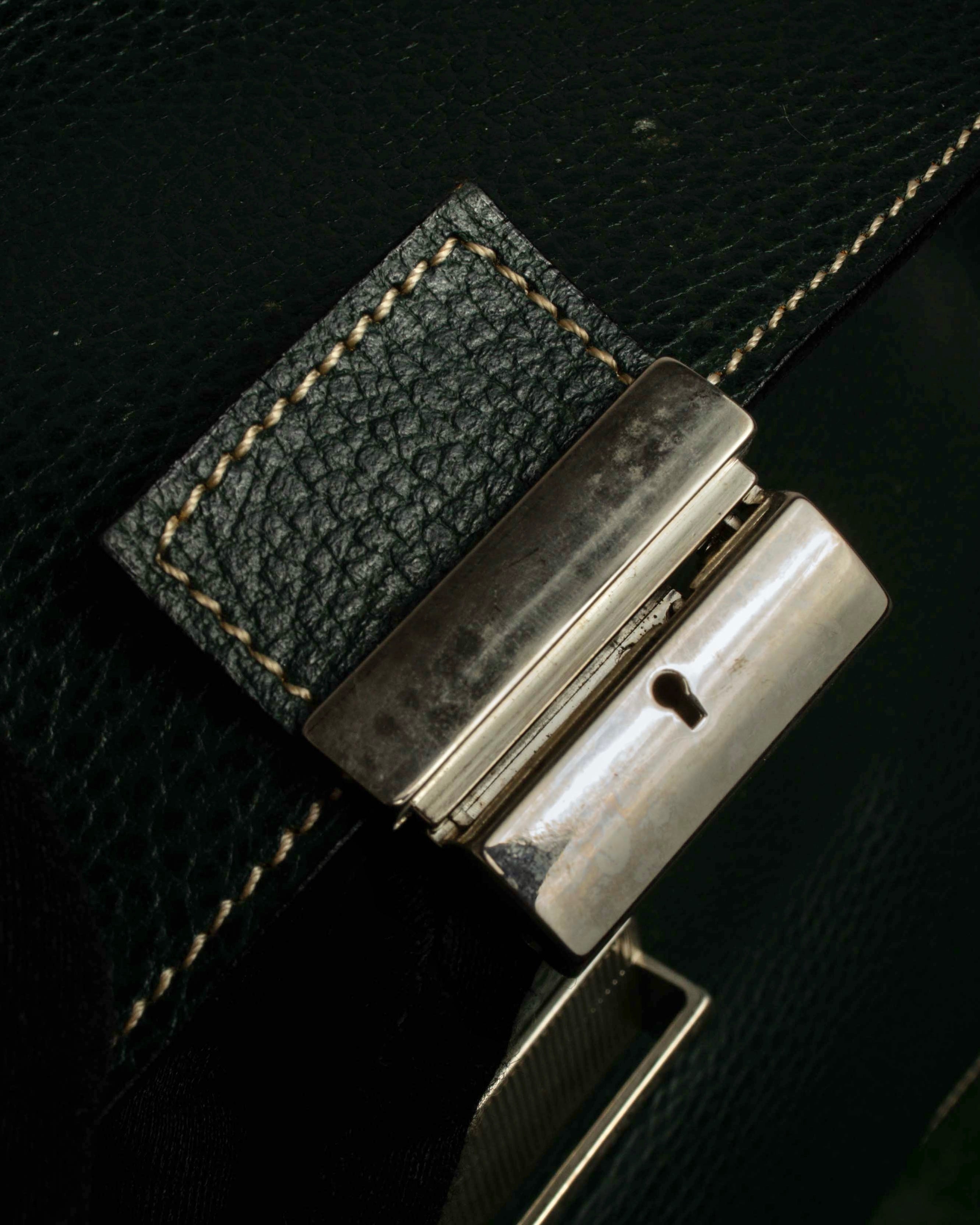 "E. MARINELLA Sottobraccio" Slide closure design 2way leather bag