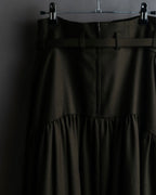 "SUPPORT SURFACE" Belted gather design flare long skirt