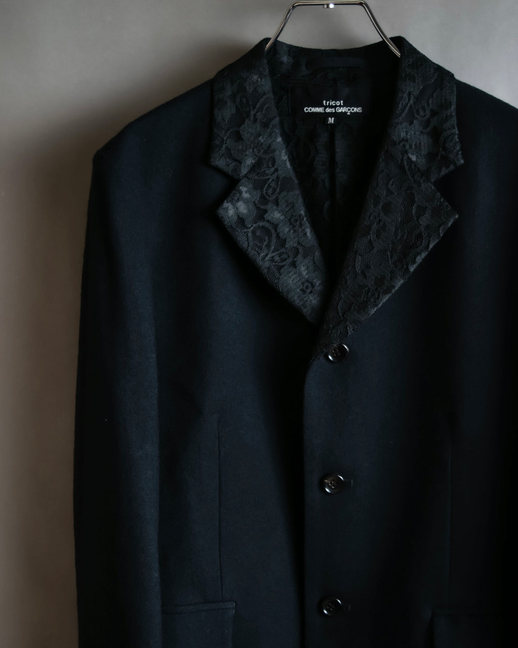 "tricot COMME des GARCONS" 
2001AW Lace-switched design tailored jacket
