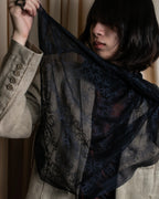 "CHANEL" Coco Mark scattered sheer large scarf