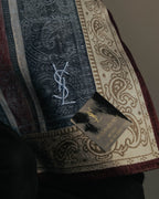 “Yves Saint Laurent” 90’s-00’s Paisley stripe cotton scarf