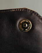 “LOEWE” 80’s-90’s Suede anagram chain shoulder bag