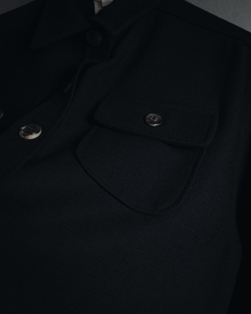 "Salvatore Ferragamo" 90’s signature engraved buttons wool shirt jacket