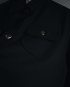 "Salvatore Ferragamo" 90’s signature engraved buttons wool shirt jacket