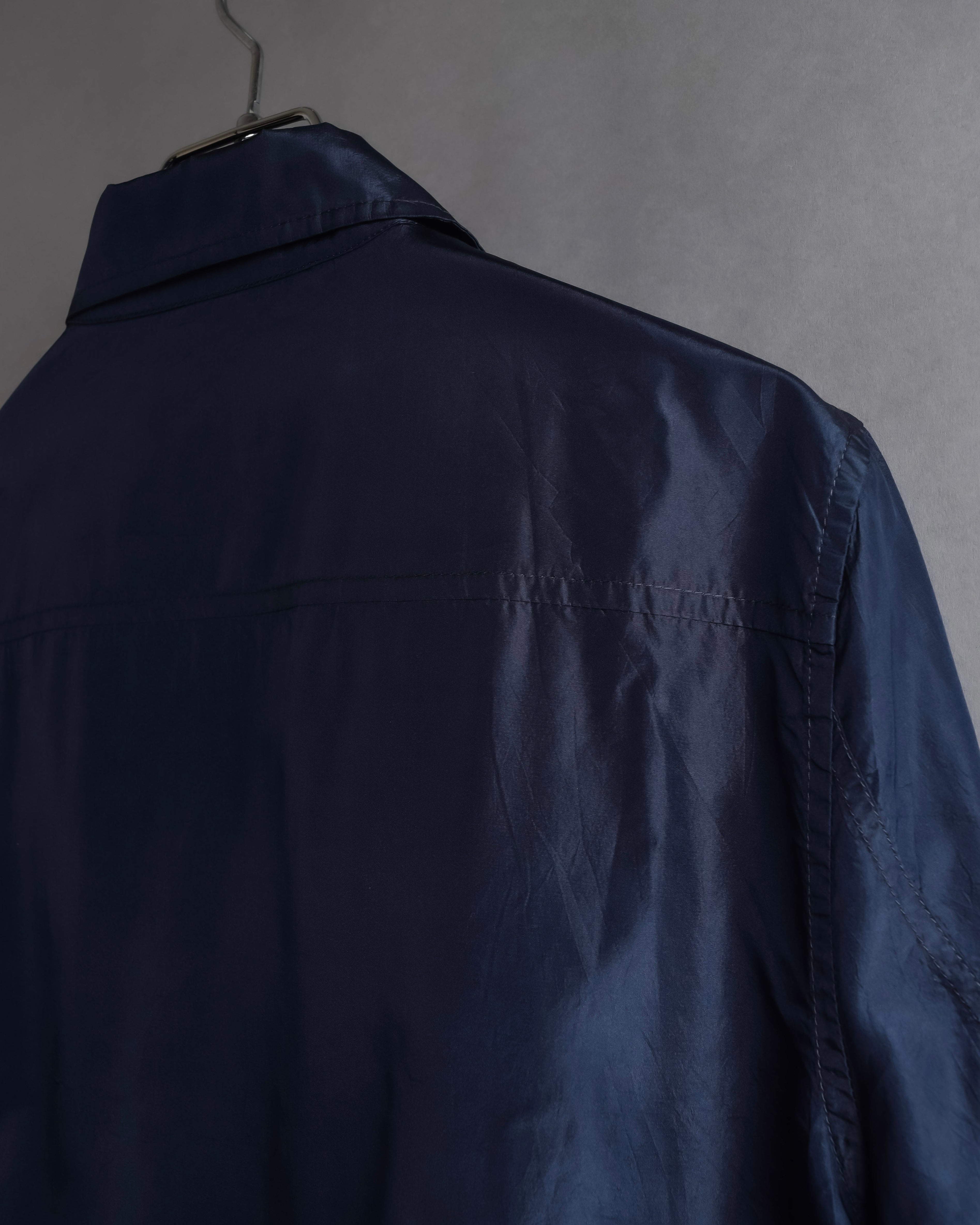 "LOEWE" 90's-00's Fly front silk shirt