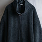 "Vintage fine ribbed knit stand-up collar jacket"