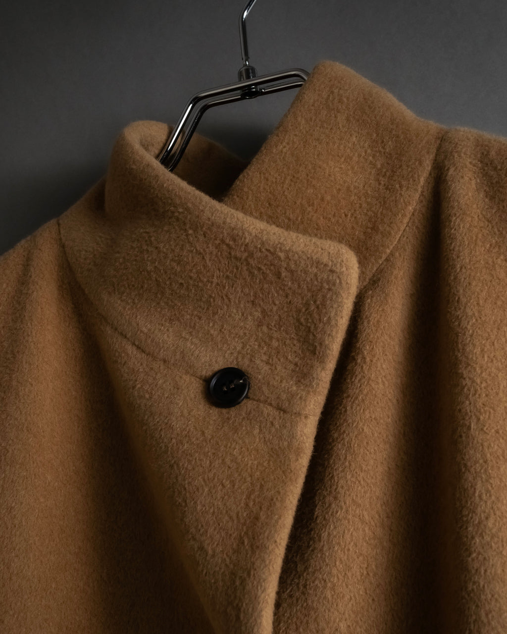 "ISSEY MIYAKE" 03AW Angora wool blend flared silhouette coat