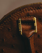 "LOEWE" 80's-90's Classic ostrich leather top handle handbag