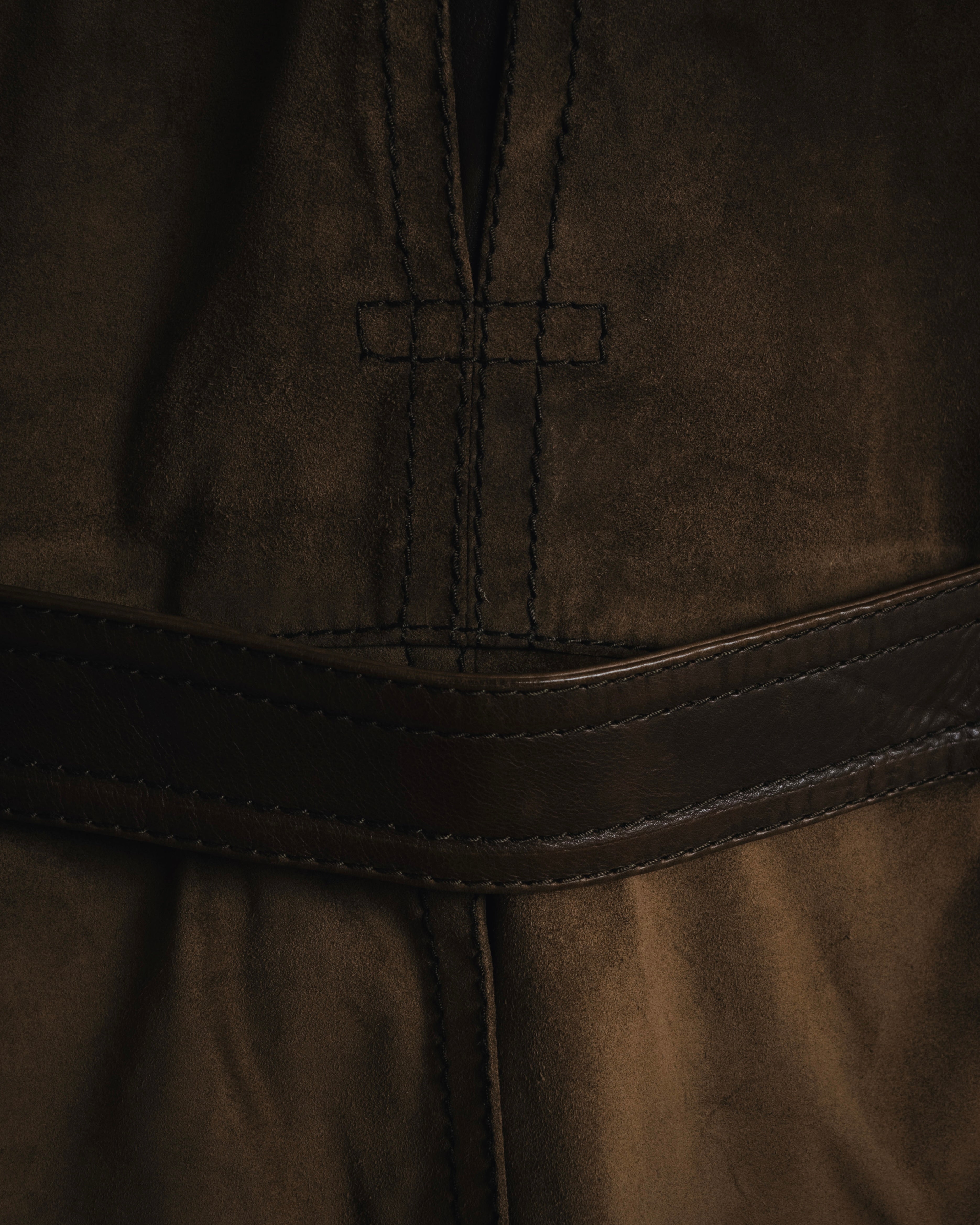 "GUCCI"Mid 2000s suede & smooth leather combination tailored jacket