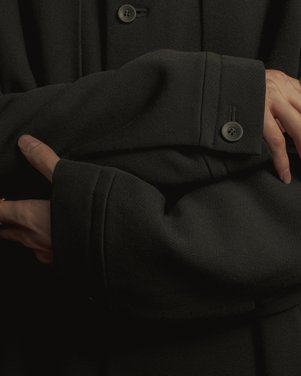 -SPECIAL- "Y's" 15AW Cape design panel oversized stand collar coat